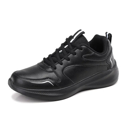 PU Leather Women's Running Shoes Lightweight Casual Sports Shoes Waterproof Outdoor Training Sneakers for Jogging Tennis PlatiNum
