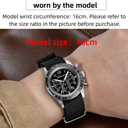 ADDIESDIVE Men's Chronograph Quartz Watch 37mm Bubble Glass 100m Waterproof Watches Ceramic Bezel BGW9 Luminous Sport Wristwatch