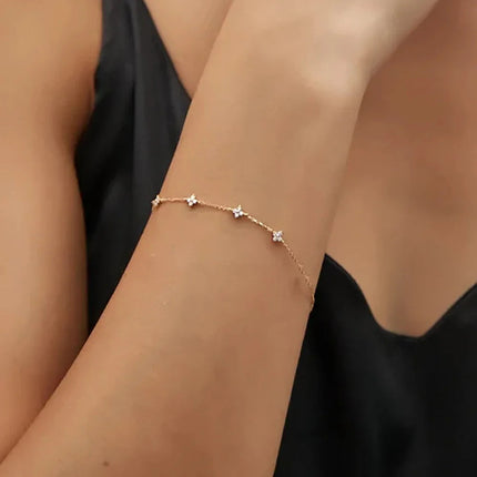 925 Silver Plated Four-leaf Flower Zircon Chain Necklace for Women Luxury Collar Charm Clover Necklaces 2025 Trend Jewelry PlatiNum