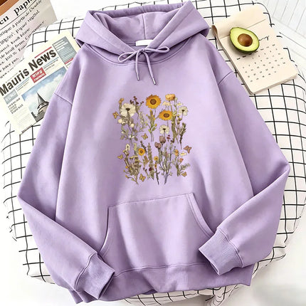 Hoodie Sweatshirt Vintage Floral Print Hoodies Spring Autumn Winter Casual Hoodies Sweatshirts Men Women Retro Clothes