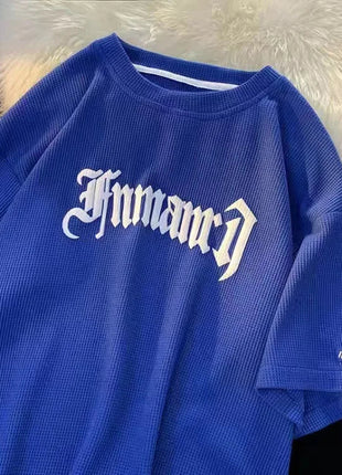 Set di abbigliamento sportivo a maniche corte in seta di ghiaccio estiva casual con waffle transfrontaliero T-shirt da uomo Set di abbigliamento da uomo abbinato platinumshop