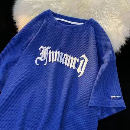 Set di abbigliamento sportivo a maniche corte in seta di ghiaccio estiva casual con waffle transfrontaliero T-shirt da uomo Set di abbigliamento da uomo abbinato platinumshop