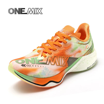 Scarpe da Corsa ONEMIX Marathon con Piastra in Carbonio, Supporto Professionale Stabile, Ammortizzazione, Ultra-leggere e Reattive per Uomo PlatiNum