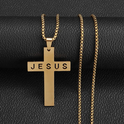 Vintage Christian Ice Crystal Jesus Head Pendant Necklace for Men and Women Cross Catholic Amulet Jewelry PlatiNum