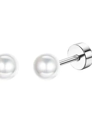Florideco 1 paio di orecchini a bottone ipoallergenici con retro piatto per donna uomo orecchini a bottone per cartilagine in acciaio inossidabile chirurgico platinumshop