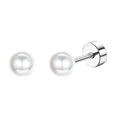 Florideco 1 paio di orecchini a bottone ipoallergenici con retro piatto per donna uomo orecchini a bottone per cartilagine in acciaio inossidabile chirurgico platinumshop