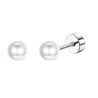 Florideco 1 paio di orecchini a bottone ipoallergenici con retro piatto per donna uomo orecchini a bottone per cartilagine in acciaio inossidabile chirurgico platinumshop
