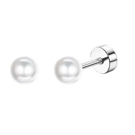 Florideco 1 paio di orecchini a bottone ipoallergenici con retro piatto per donna uomo orecchini a bottone per cartilagine in acciaio inossidabile chirurgico platinumshop