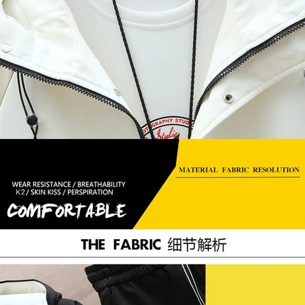 Spring Autumn Men Tracksuit Casual Joggers Hooded Sportswear Jackets Pants 2 Piece Sets Hip Hop Running Sports Suit