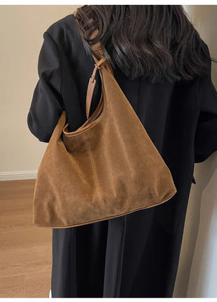 Women Suede Shoulder Bag with Zipper Hobo Bags Large Capacity Handbag Slouchy Bag Commuter Travel Bag Purses and Handbags PlatiNum