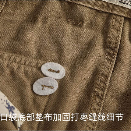 Autumn And Winter New American Retro 100% Cotton Multi-pocketed Washed Old Straight Casual Pants Loose Fashion Cargo Trousers