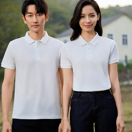 100% cotton work polo shirt, custom pure cotton polo, corporate culture short-sleeved T-shirt, embroidery, print, logo, word