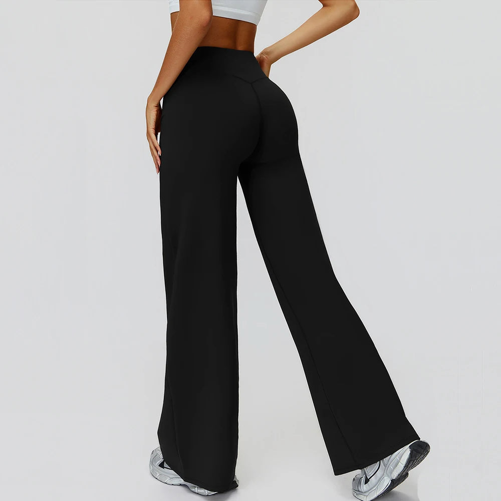 Yoga Pants High Waist Flare Leggings Women Gym Fitness Flared Trousers Breathable Wide Leg Pants Female Workout Dance Trousers