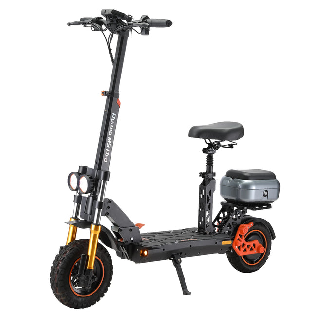 Monopattino Elettrico 1200W, Autonomia 80km, Batteria 48V 20.8Ah, Freni Idraulici, Pieghevole, con Sedile e Vano Portaoggetti, Pneumatici 11"/10"