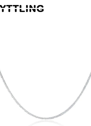 925 Sterling Silver 2MM 40-75cm Side Chain Necklace Men Women Charm Wedding Party Gift Jewelry Christmas Accessories PlatiNum
