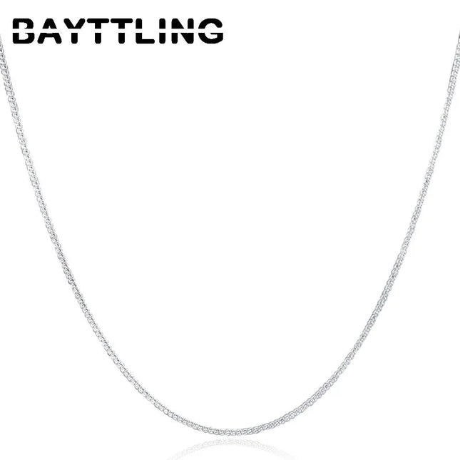 925 Sterling Silver 2MM 40-75cm Side Chain Necklace Men Women Charm Wedding Party Gift Jewelry Christmas Accessories PlatiNum