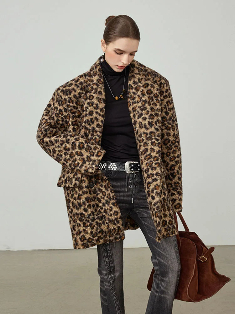 ZADORIN High Street Elegant Leopard Suit Faux Fur Jacket Long Cool Double Faced Faux Fur Coat Woman Autumn Winter Clothes Coats