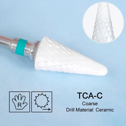 Pink Ceramic Carbide Nail Drill Bits Milling Cutter For Gel Polish Remover Electric Nail Machine Polishing Peeling File Home Salon Manicure Pedicure Accessories