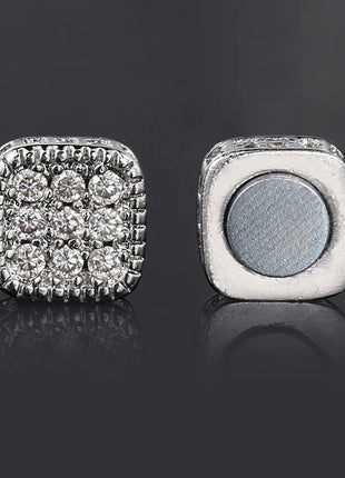 Orecchini finti Ice Out per uomo donna Forte magnete magnetico in acciaio inossidabile non penetrante Accessori per gioielli di moda Hip Hop Rock platinumshop