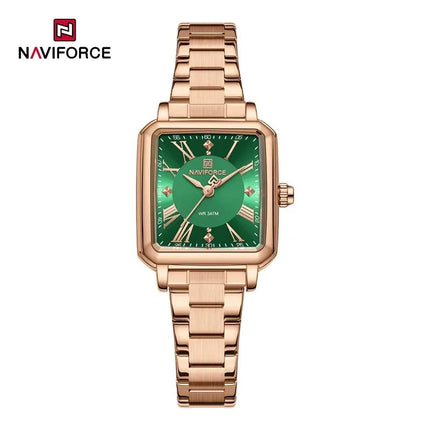 NAVIFORCE Orologio da donna alla moda per donna Orologio da polso da donna casual impermeabile al quarzo in acciaio inossidabile da regalare alla fidanzata 2025 platinumshop