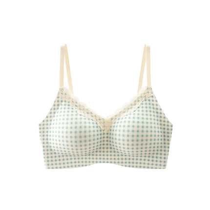 FallSweet French Floral Wireless Push Up Bra for Women Sweet Lace Bralette with Small Breasts Anti-sagging Brassiere Lingerie