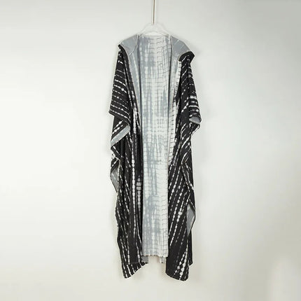 Costume da bagno donna copricostume lungo Kimono da spiaggia orlo curvo allentato aperto davanti Tie Dye abbigliamento da spiaggia platinumshop