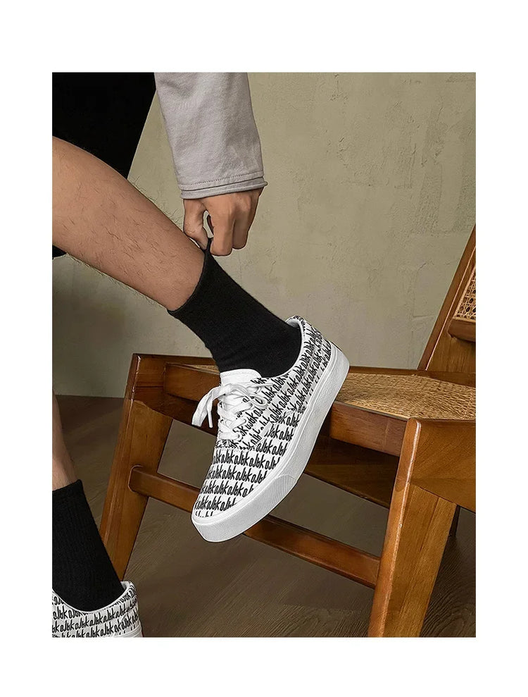Designer Canvas Casual shoes for men  Flats Vulcanized Shoes Original printed sneakers male Skateboard street shoes men Tennis