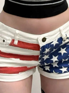 Pantaloncini di jeans stampati a stella retrò per donna Estate Y2k Glutei sottili Super Shorts Jeans Pantaloni caldi