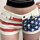 Pantaloncini di jeans stampati a stella retrò per donna Estate Y2k Glutei sottili Super Shorts Jeans Pantaloni caldi