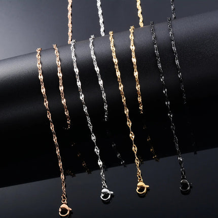 Yadreva Catena con labbra in rilievo Collana sottile in acciaio inossidabile da 2,5 mm Accessori per gioielli impermeabili con maglie fatte a mano PlatiNum