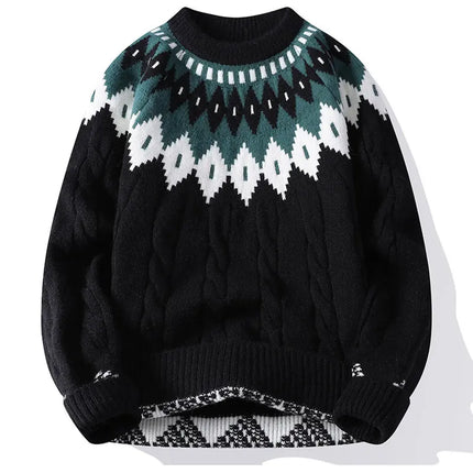 Legible Autumn and Winter Casual Sweaters Men Round Neck Collar Knitted Pullovers Male Loose Sweater Man