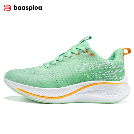 Baasploa Running Shoes Men Carbon Plate Professional Cushioning Anti-slip Sneaker Female Casual Breathable Jogging Sports Shoes PlatiNum