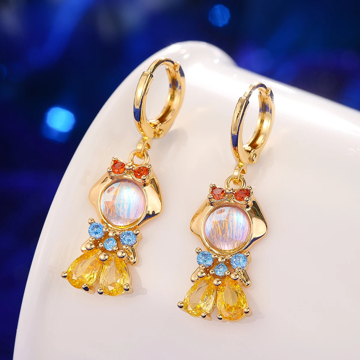 Collana alla moda con zirconi colorati, fiaba, piccola principessa, catena universale placcata in oro, catena clavicola, temperamento dolce