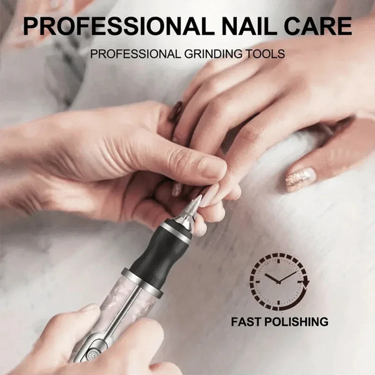 Electric Nail Drill Machine Rechargeable 500mAh Portable Nail File Kit 4 Speed Adjustable Manicure Tool for Nail Polishing Gel Removal Salon Beauty Care