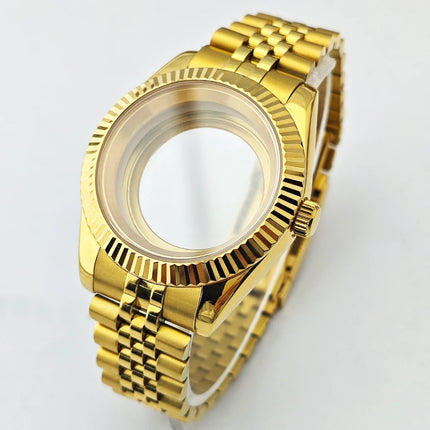 40mm Sapphire Glass For Men Watch Case Fit Miyota 8215 8285 DG2813 Movement Waterproof Jub President Stainless Strap 31mm Dial