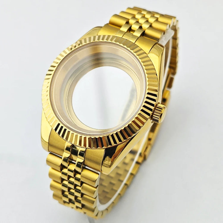 40mm Sapphire Glass For Men Watch Case Fit Miyota 8215 8285 DG2813 Movement Waterproof Jub President Stainless Strap 31mm Dial