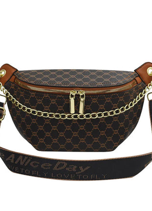 Women Chain Waist Bag Luxury Designer Chest Pack Quality PU Leather Fanny Pack Phone Purse Female Shoulder Crossbody Bag PlatiNum