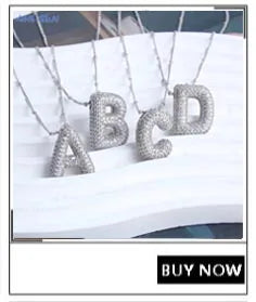 MHS.SUN Collana con iniziale a bolle di alta qualità Lettera AZ Colore argento Zircone 26 Ciondolo con palloncino iniziale per gioielli da donna