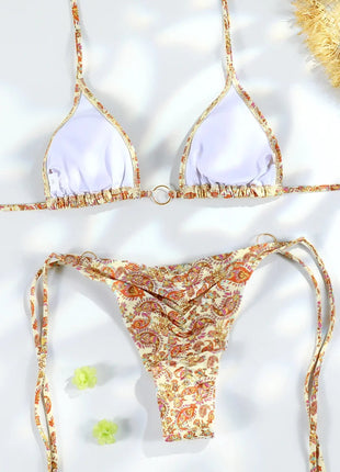 Miyouj Nuovi Bikini Stampati Costumi da bagno Donna Costume da bagno sexy Fasciatura Bikini Set 2024 Beachwear String Costumi da bagno Micro Biquinis platinumshop