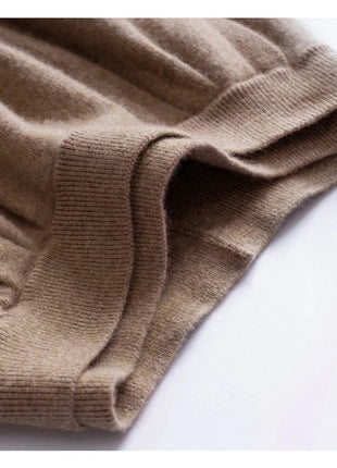 High quality Women's 100% Cashmere High Waisted Umbrella Skirt Autumn Winter Elastic Knitted Fabric Breathable Warm Soft Comfort PlatiNum