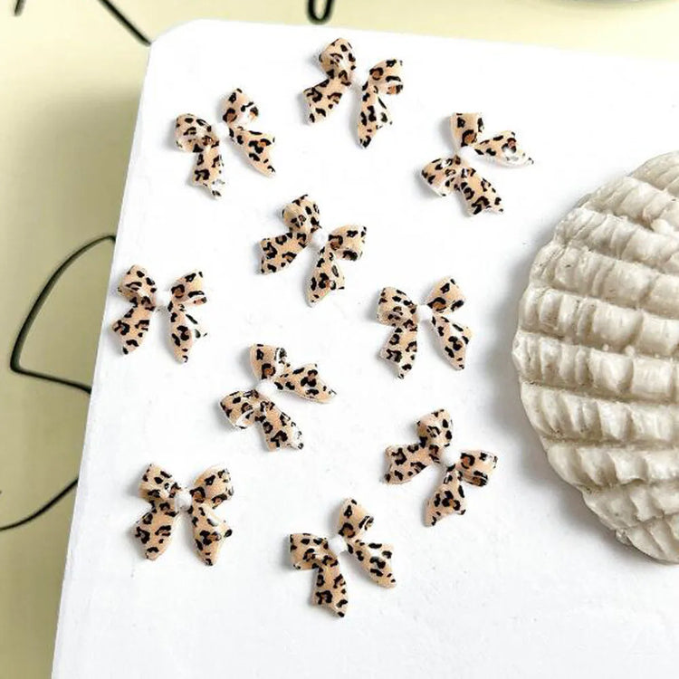 100/50/30pcs Resin Bow Nail Charms White Black 3D Long Ribbon Bowknot 3D Rhinestone For Korean DIY Kawaii Nail Art Decoration