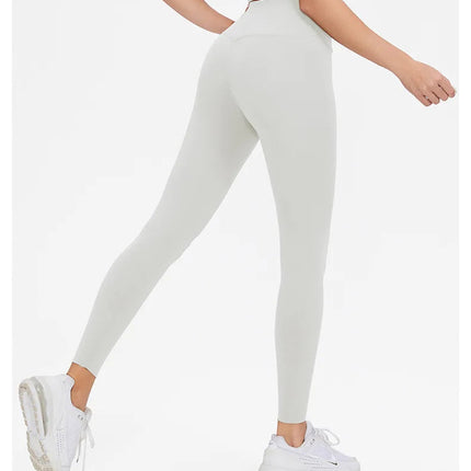 AL Women's High-Waist Airlift Yoga Leggings - Solid Color Tight Workout Pants for Pilates, Exercise & Street Style PlatiNum