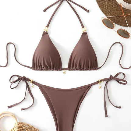 Micro Bikini Triangolare Sexy 2026, Costume da Bagno da Donna, Abbigliamento da Spiaggia, Set Bikini a Due Pezzi con Perizoma Estivo platinumshop