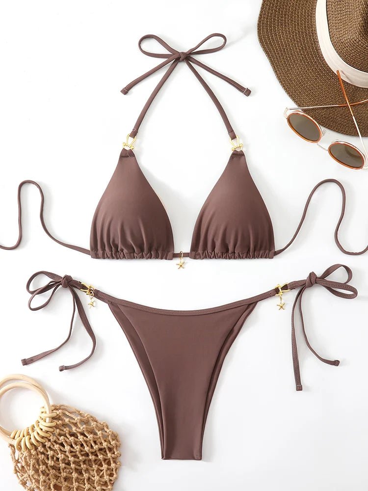 Micro Bikini Triangolare Sexy 2026, Costume da Bagno da Donna, Abbigliamento da Spiaggia, Set Bikini a Due Pezzi con Perizoma Estivo platinumshop