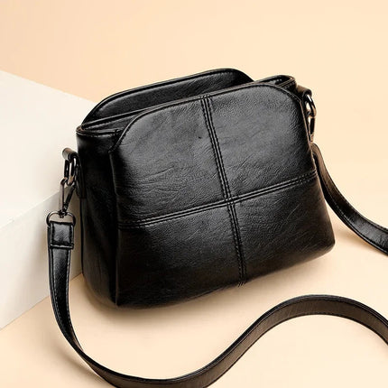Women's Bags Retro Design Crossbody Bag Trend Quality PU Leather Bucket Shoulder Bags Small Handbags for Women PlatiNum
