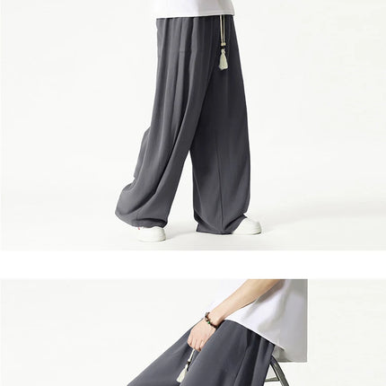 Nuovi pantaloni da uomo Casual comodi pantaloni a gamba larga pantaloni Harun larghi alla moda pantaloni sportivi con coulisse lanterna da uomo taglie forti