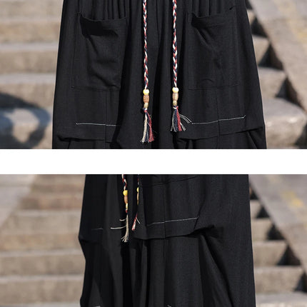 Pantaloni lanterna giapponese Pantaloni Harem casual larghi Pantaloni comodi e traspiranti in lino di seta ghiacciata Pantaloni larghi dalla vestibilità rilassata Taglie forti 5XL