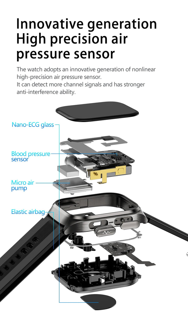 2026 Nuovo aggiornamento AI diagnostico Airbag pressione sanguigna precisa salute SmartWatch acido urico ECG lipidi nel sangue Smartwatch uomo donna platinumshop