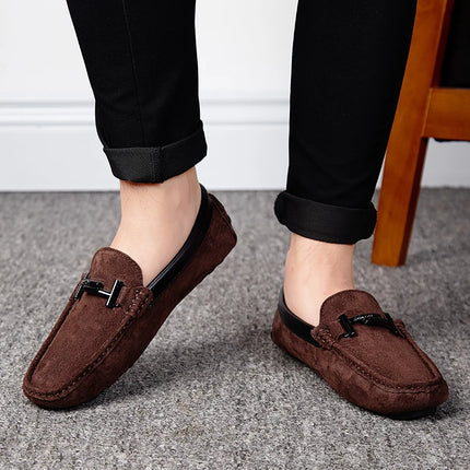 Estate nuovi mocassini in pelle scamosciata comodi appartamenti scarpe Casual da uomo traspirante Slip-On scarpe da guida in morbida pelle mocassini 2022