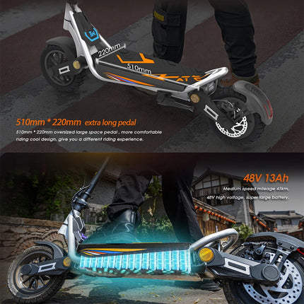 Monopattino Elettrico Pieghevole KuKirin A1, Motore 800W, Batteria 48V 13AH, Autonomia 45km, Scooter Elettrico per Tutti i Terreni